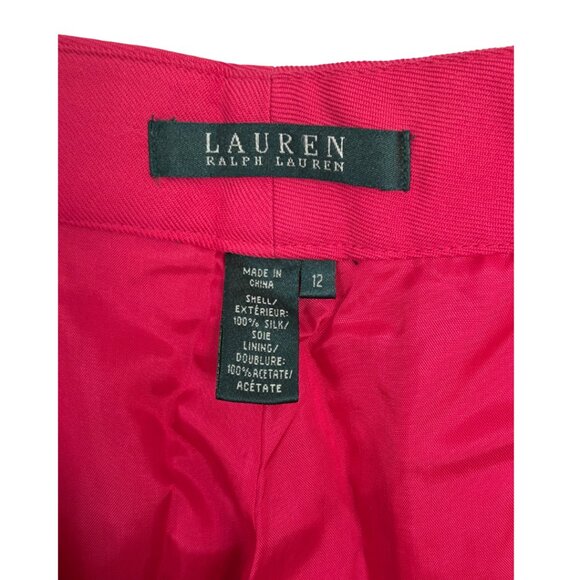 Ralph Lauren Silk Pants Pink Women Size 12 NEW WITH FLAW - Picture 4 of 8